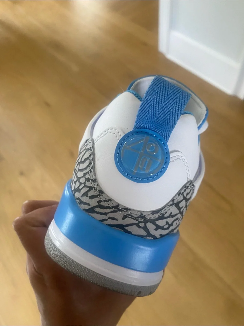 Jordan Spizike Low in White and University Blue